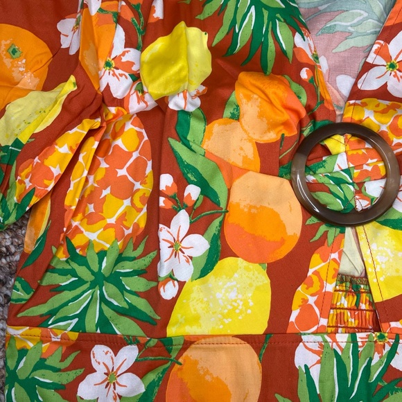 New York & Co NWT Fruit-Print O-Ring Poplin Top Size XL - Picture 5 of 8